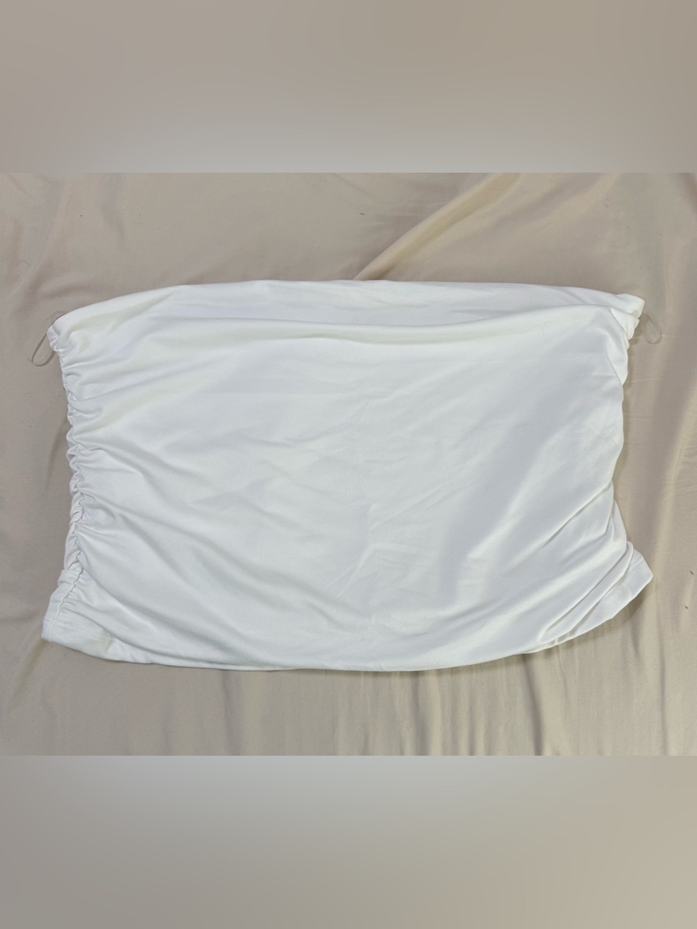 White Strapless Tube Top